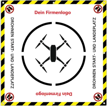 Start- und Landeplatz in Firmenfarben